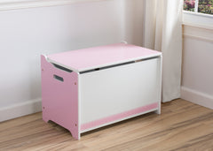 Delta Children Pink / White Generic Wooden Toy Box, Room View b0b