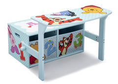 Delta Children Winnie the Pooh 3-in-1 Storage Bench and Desk Right View Open a1a