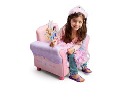 Delta Children  Princess Upholstered Chair, Left View with Model a3a