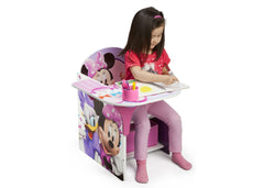 Delta Children Minnie Mouse Chair Desk with Storage Bin right view with model a3a